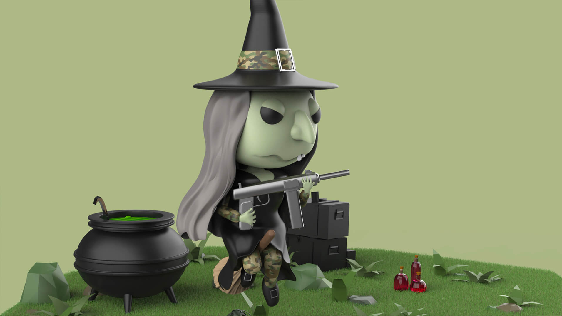 Modelado 3D Bruja Soldado Witch Soldier ZBrush By LuciaCouti Design