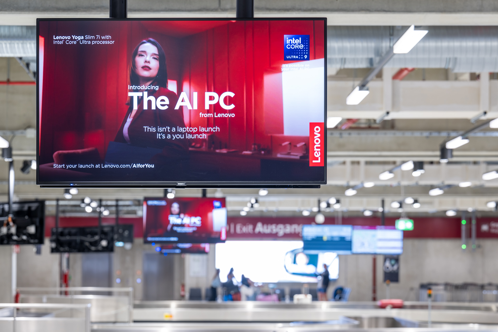 Publicidad de Lenovo en el aeropuerto de Berlín