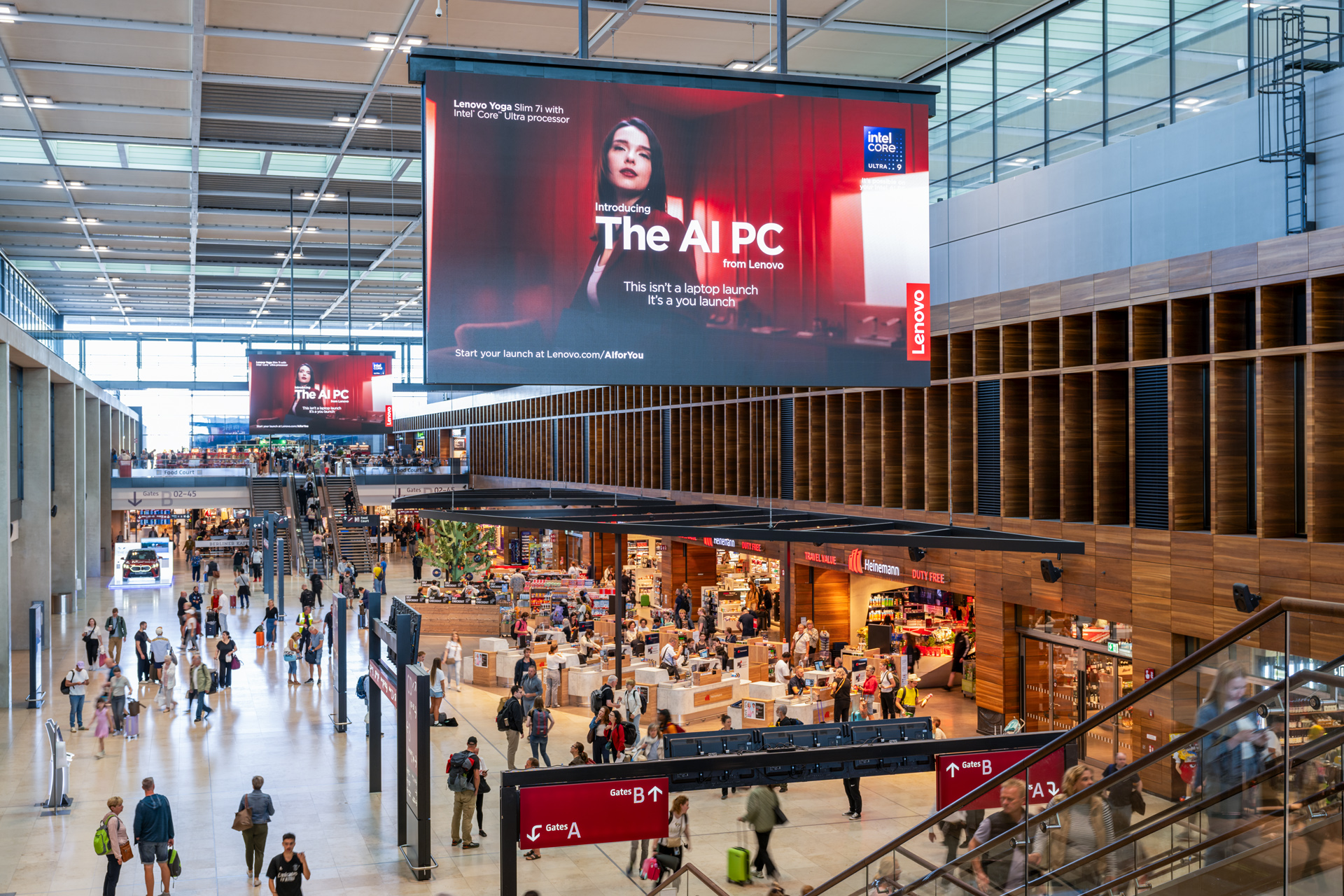 Publicidad de Lenovo en el aeropuerto de Berlín