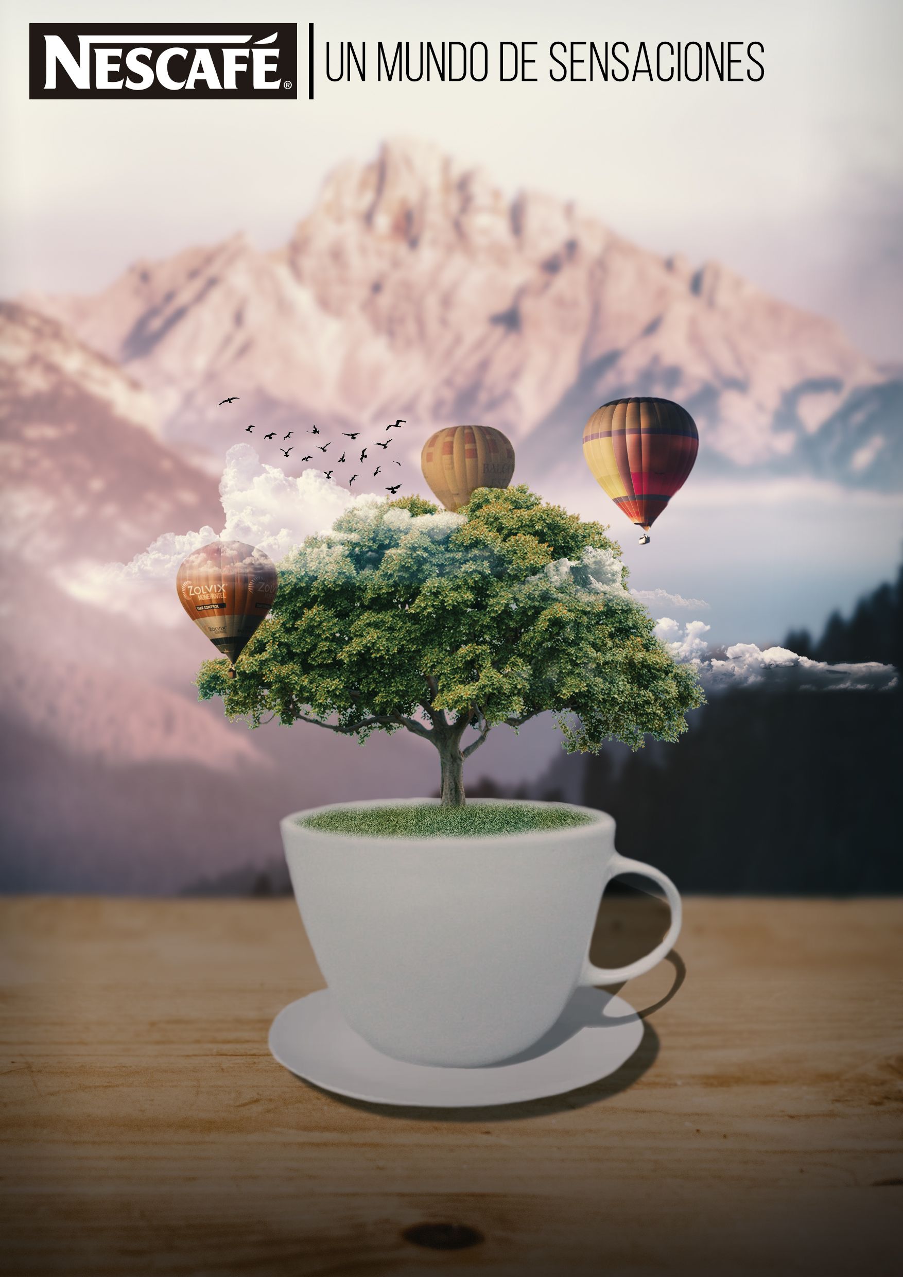 Fotomontaje publitario nescafe